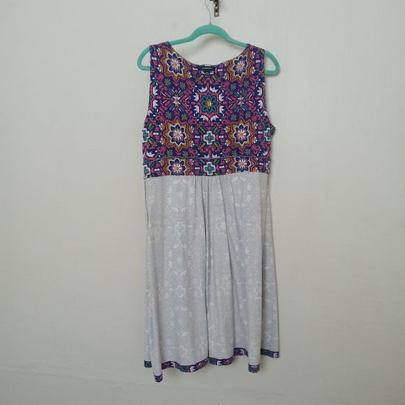 Land's End Size 1X Pop Over Mosaic Print Size 1X Sundress - Picture 10 of 11